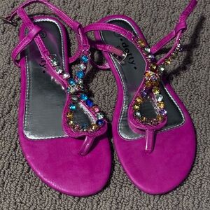 Hot Pink Embellished Sandals